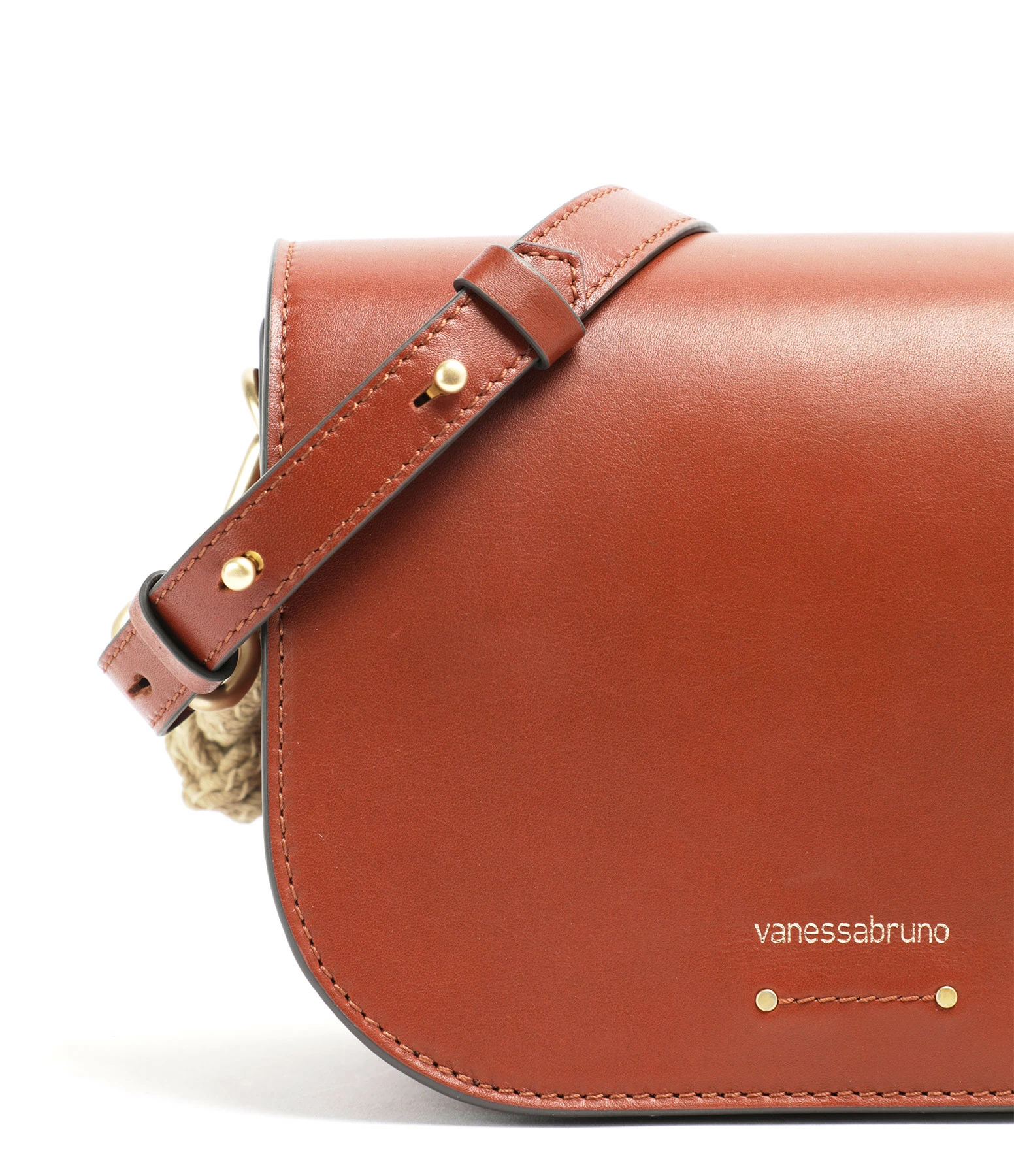 VANESSA BRUNO Sac Holly Cuir Cognac 6 VANESSA BRUNO Sac Holly Cuir Cognac – Image 4