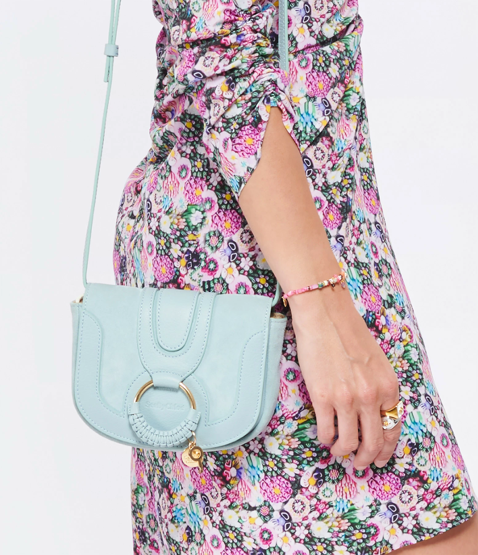 SEE BY CHLOE Sac Hana Mini Double Cuir Sterling Blue 7 SEE BY CHLOE Sac Hana Mini Double Cuir Sterling Blue – Image 5