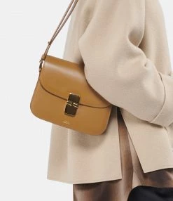 A.P.C. Sac Grace Small Cuir Lisse Camel -jerome dreyfuss shop unnamed file 2604