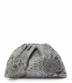 SISTA PARIS Sac Big Uniq Cuir Souple Python Gris Foncé