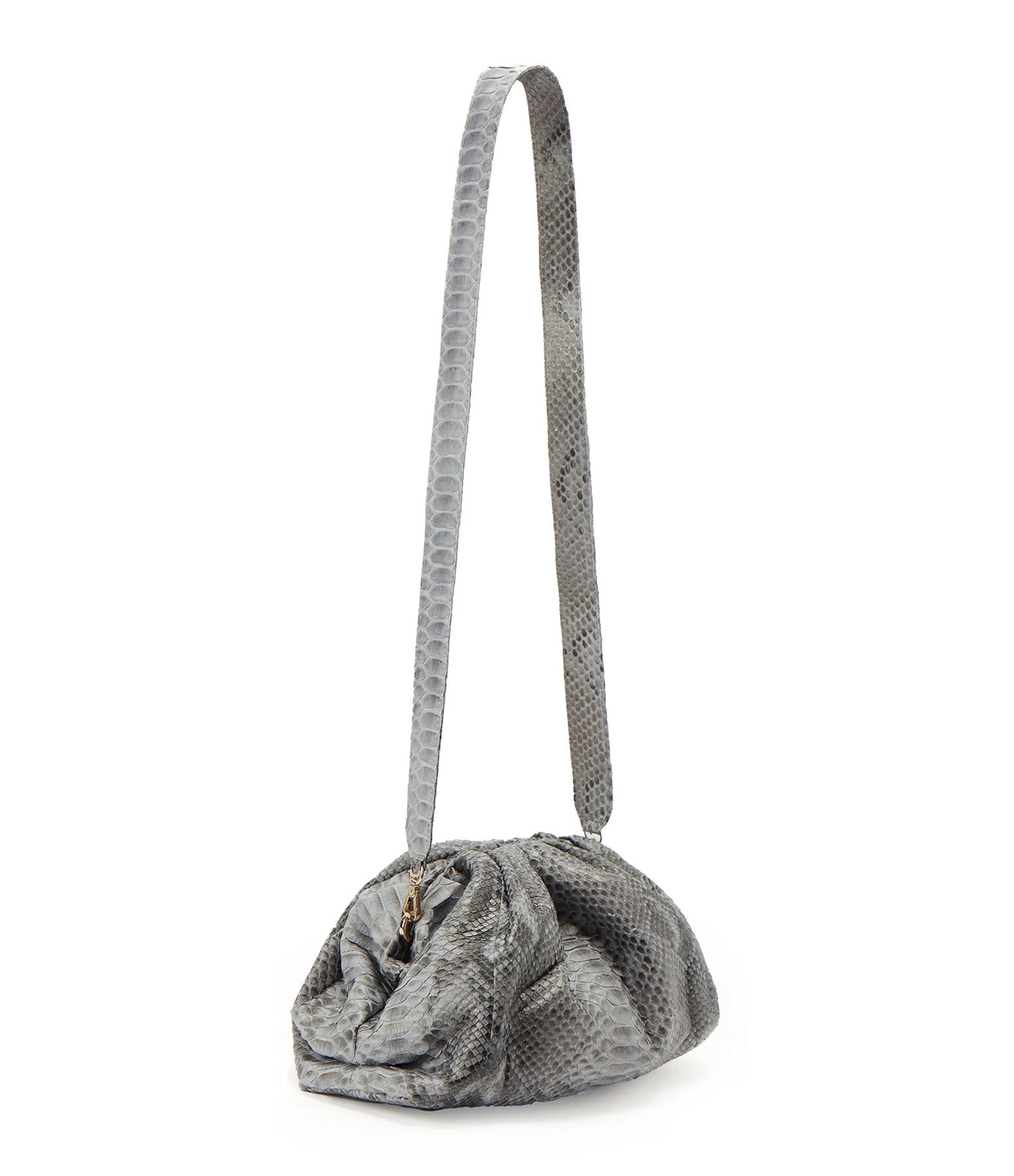 SISTA PARIS Sac Big Uniq Cuir Souple Python Gris Foncé 4 SISTA PARIS Sac Big Uniq Cuir Souple Python Gris Foncé – Image 2