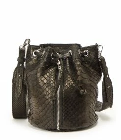 SISTA PARIS Sac Amber Cuir Python Noir