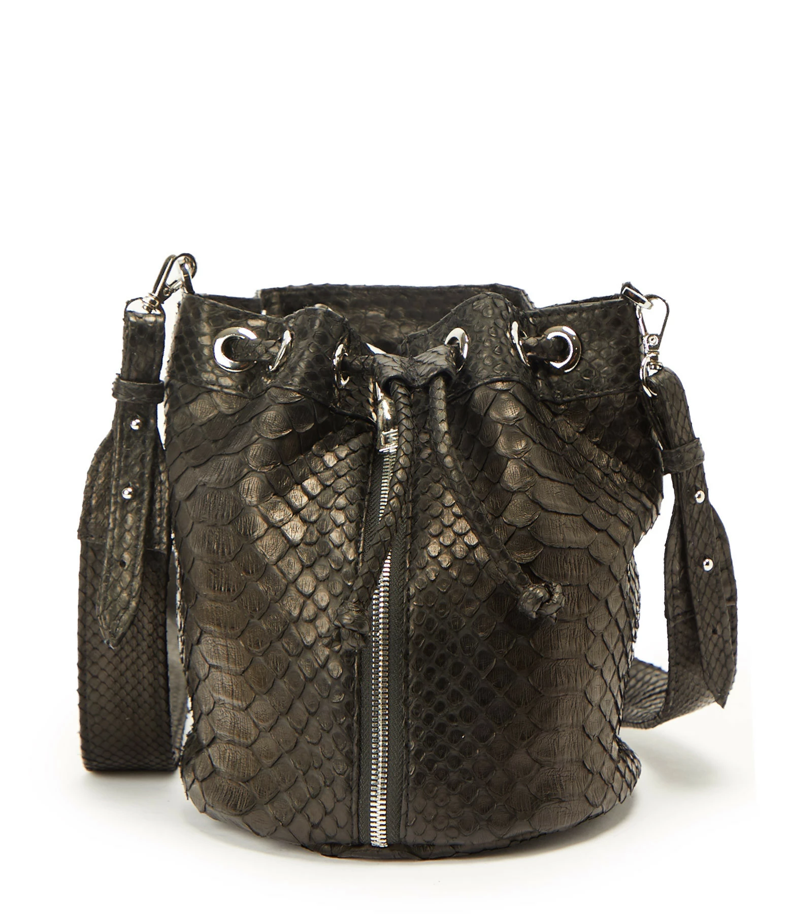 SISTA PARIS Sac Amber Cuir Python Noir 3 SISTA PARIS Sac Amber Cuir Python Noir