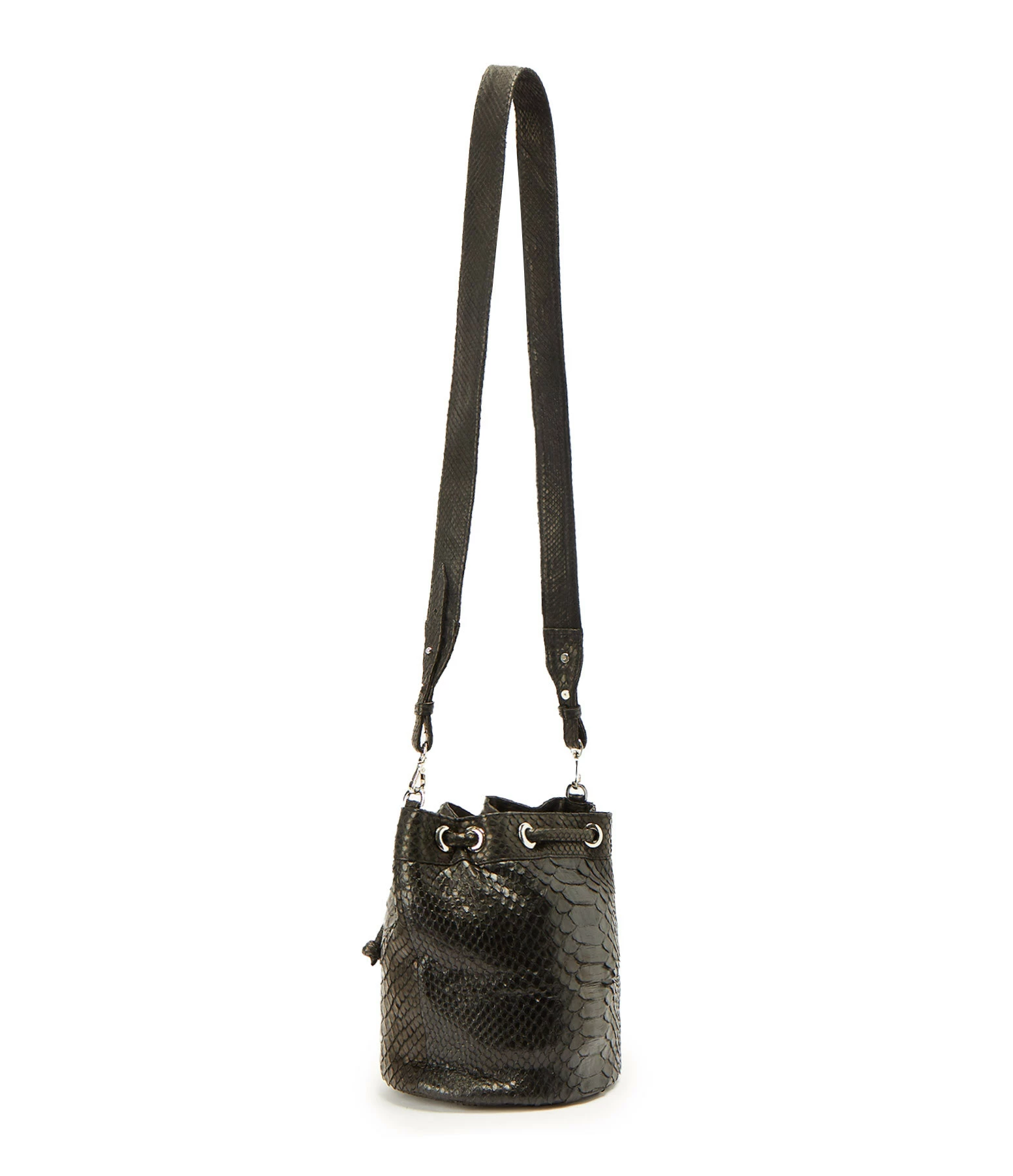 SISTA PARIS Sac Amber Cuir Python Noir 4 SISTA PARIS Sac Amber Cuir Python Noir – Image 2