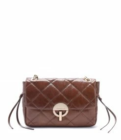 VANESSA BRUNO Sac Moon MM Cuir Vachette Havane