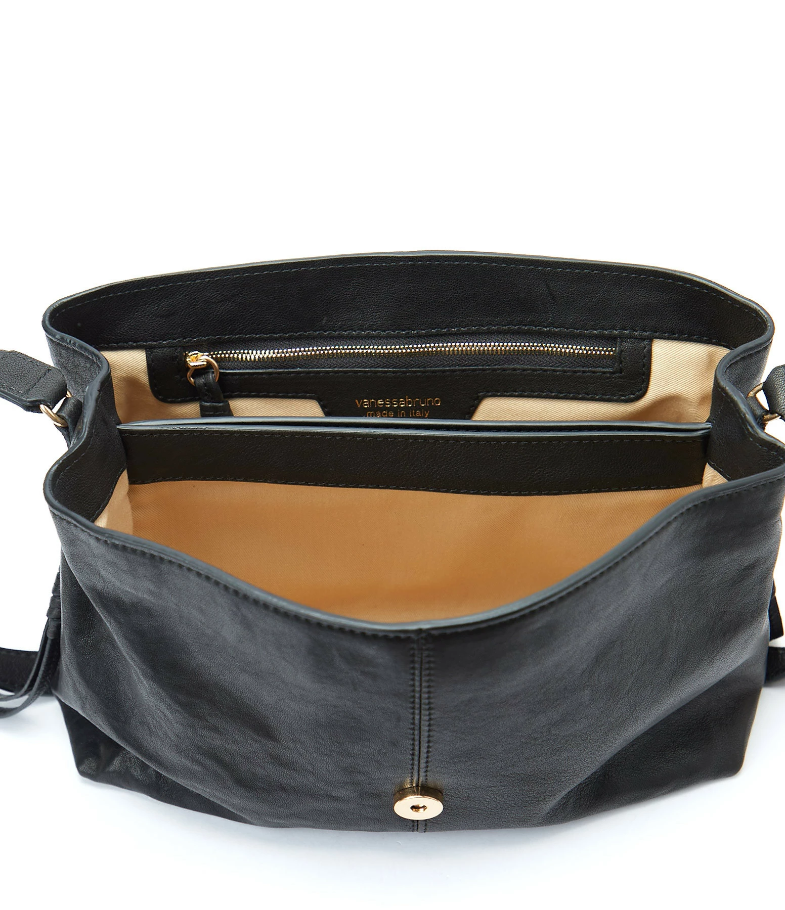 VANESSA BRUNO Sac Crossbody GM Cuir Agneau Noir 5 VANESSA BRUNO Sac Crossbody GM Cuir Agneau Noir – Image 3