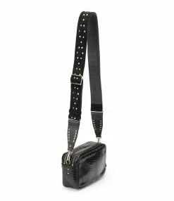 Alternative view of CLARIS VIROT Sac Lily Python Noir
