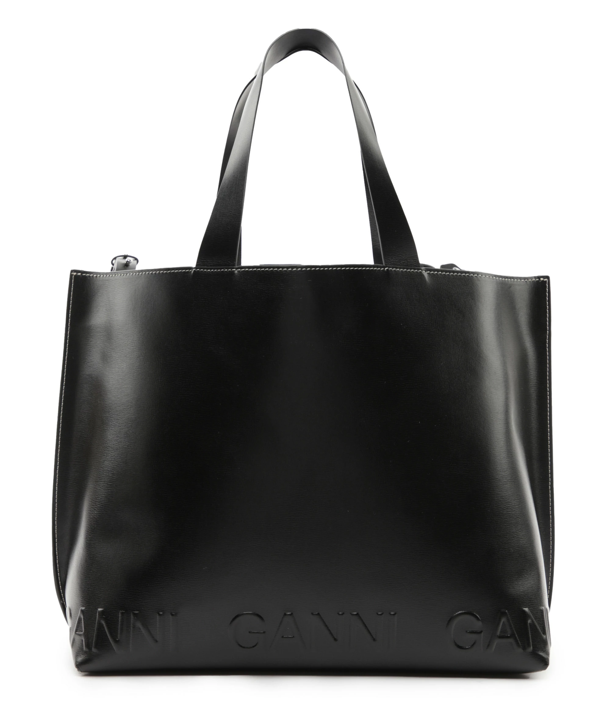 GANNI Cabas Cuir Recyclé Noir 3 GANNI Cabas Cuir Recyclé Noir