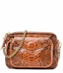CLARIS VIROT Sac Big Charly Python Moka