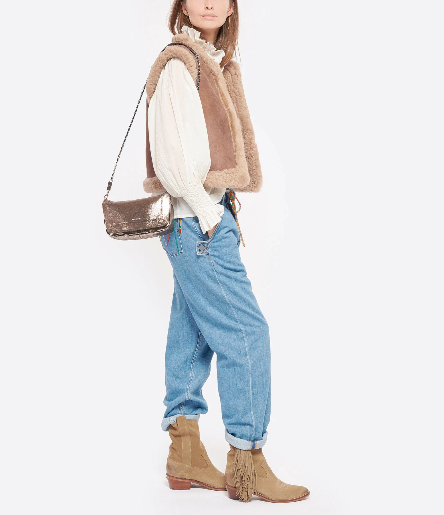 JEROME DREYFUSS Sac Bobi S Cuir Lamé Champa 8 JEROME DREYFUSS Sac Bobi S Cuir Lamé Champa – Image 6