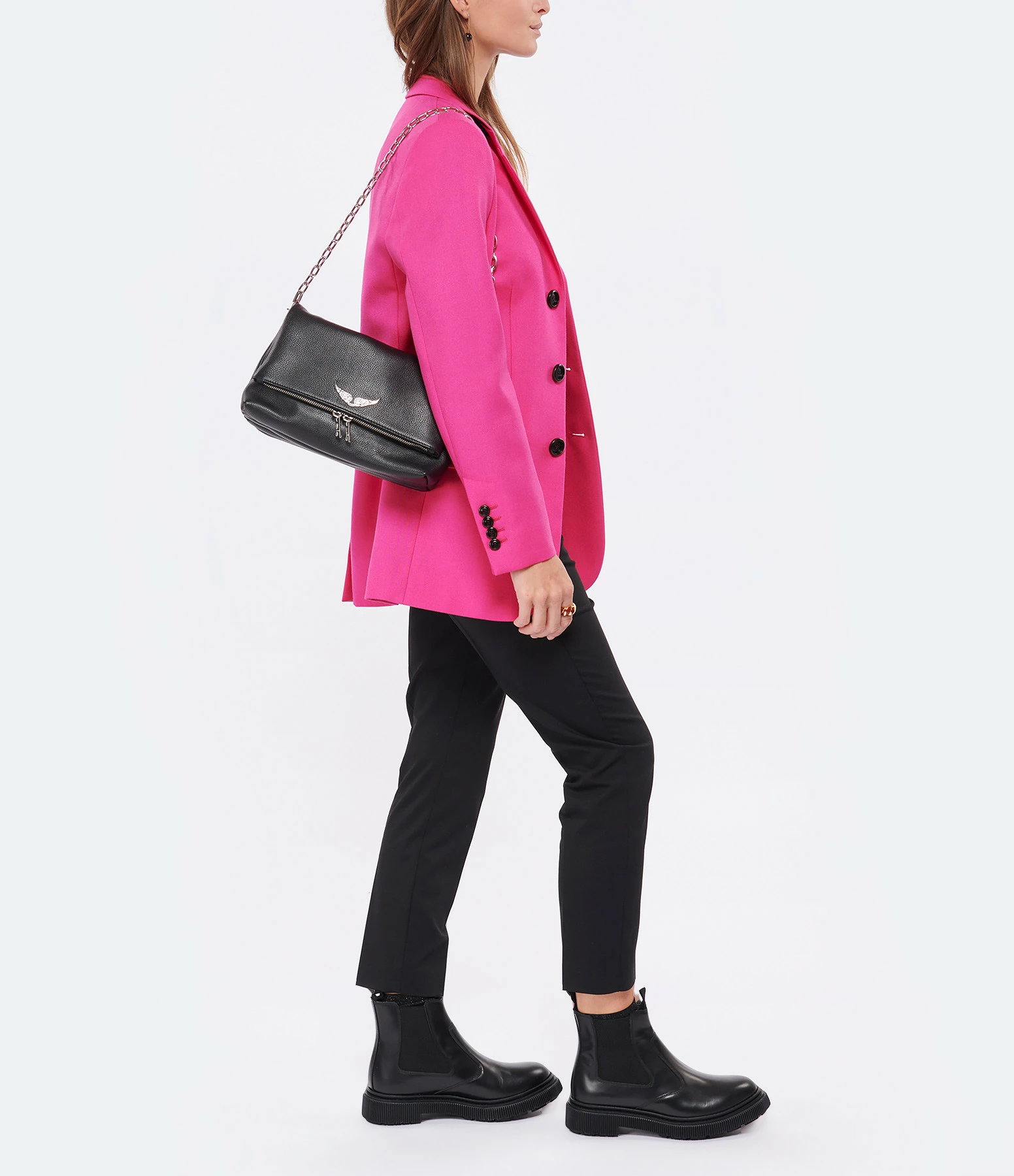 ZADIG & VOLTAIRE Sac Rocky Cuir Grainé Noir 11 ZADIG & VOLTAIRE Sac Rocky Cuir Grainé Noir – Image 9
