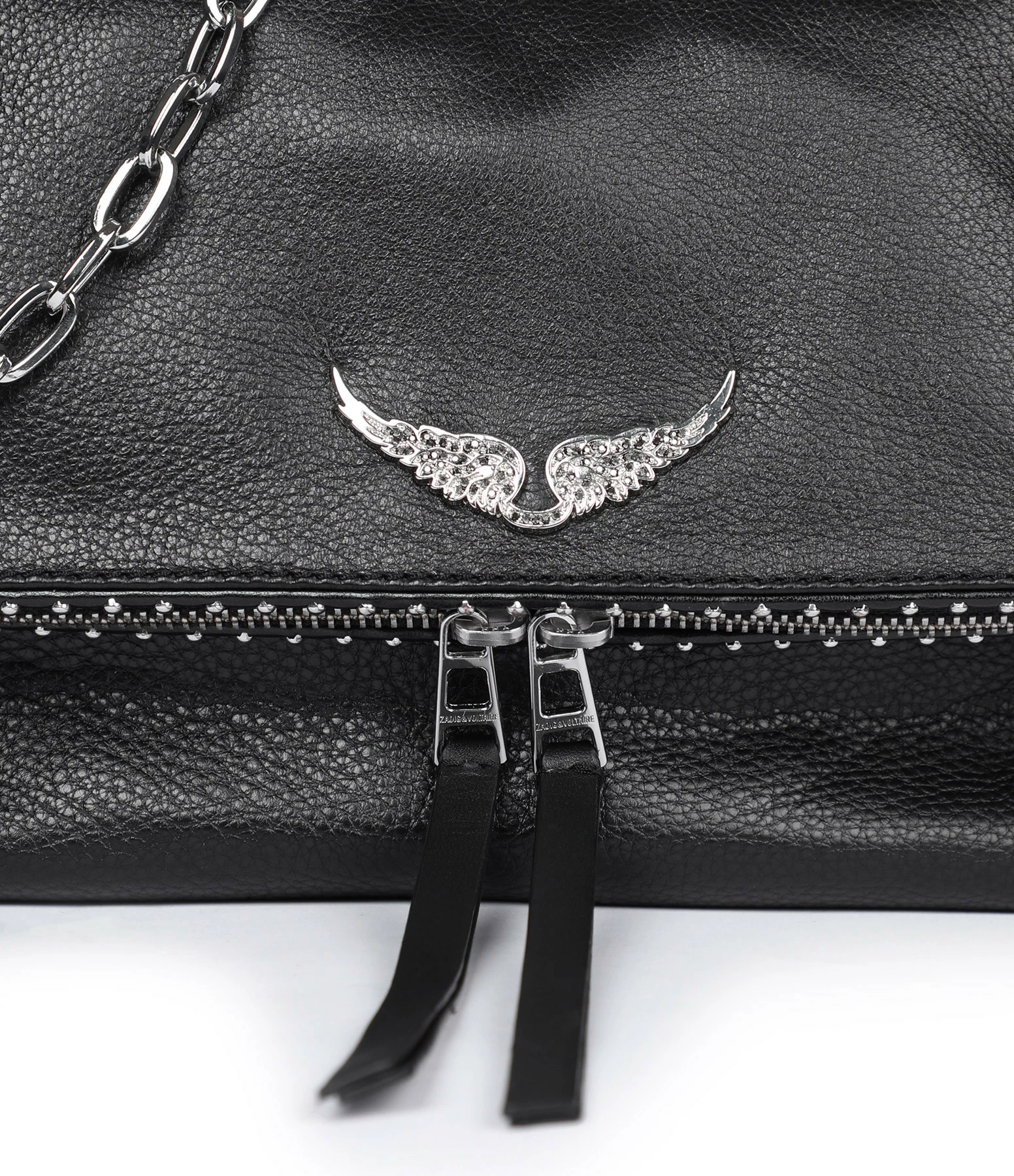ZADIG & VOLTAIRE Sac Rocky Clous Cuir Grainé Noir 6 ZADIG & VOLTAIRE Sac Rocky Clous Cuir Grainé Noir – Image 4