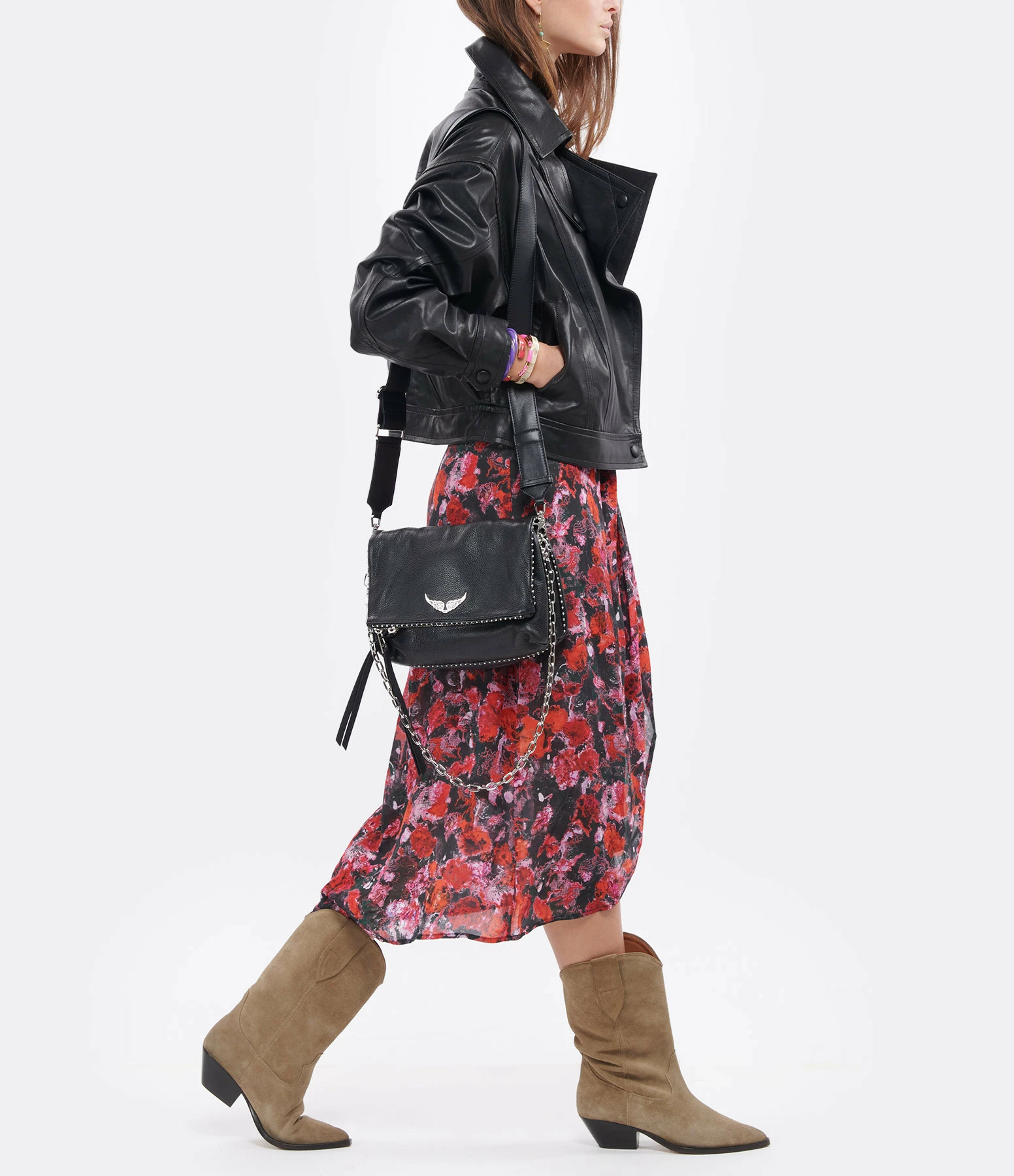 ZADIG & VOLTAIRE Sac Rocky Clous Cuir Grainé Noir 8 ZADIG & VOLTAIRE Sac Rocky Clous Cuir Grainé Noir – Image 6