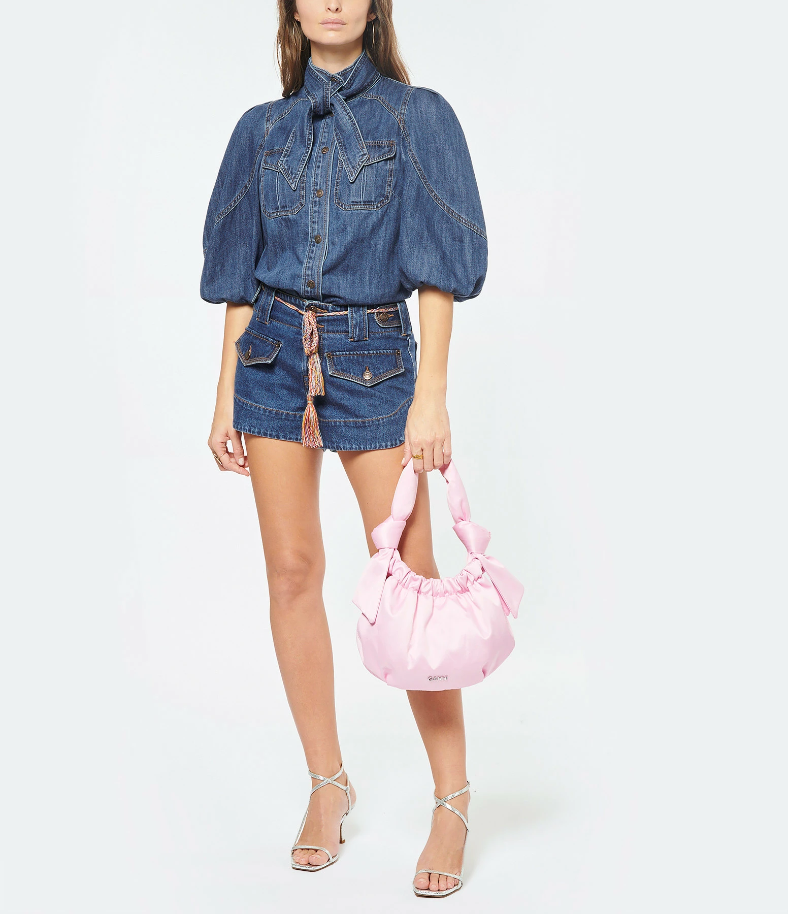 GANNI Sac Hobo Small Recyclé Lilas Clair 6 GANNI Sac Hobo Small Recyclé Lilas Clair – Image 4