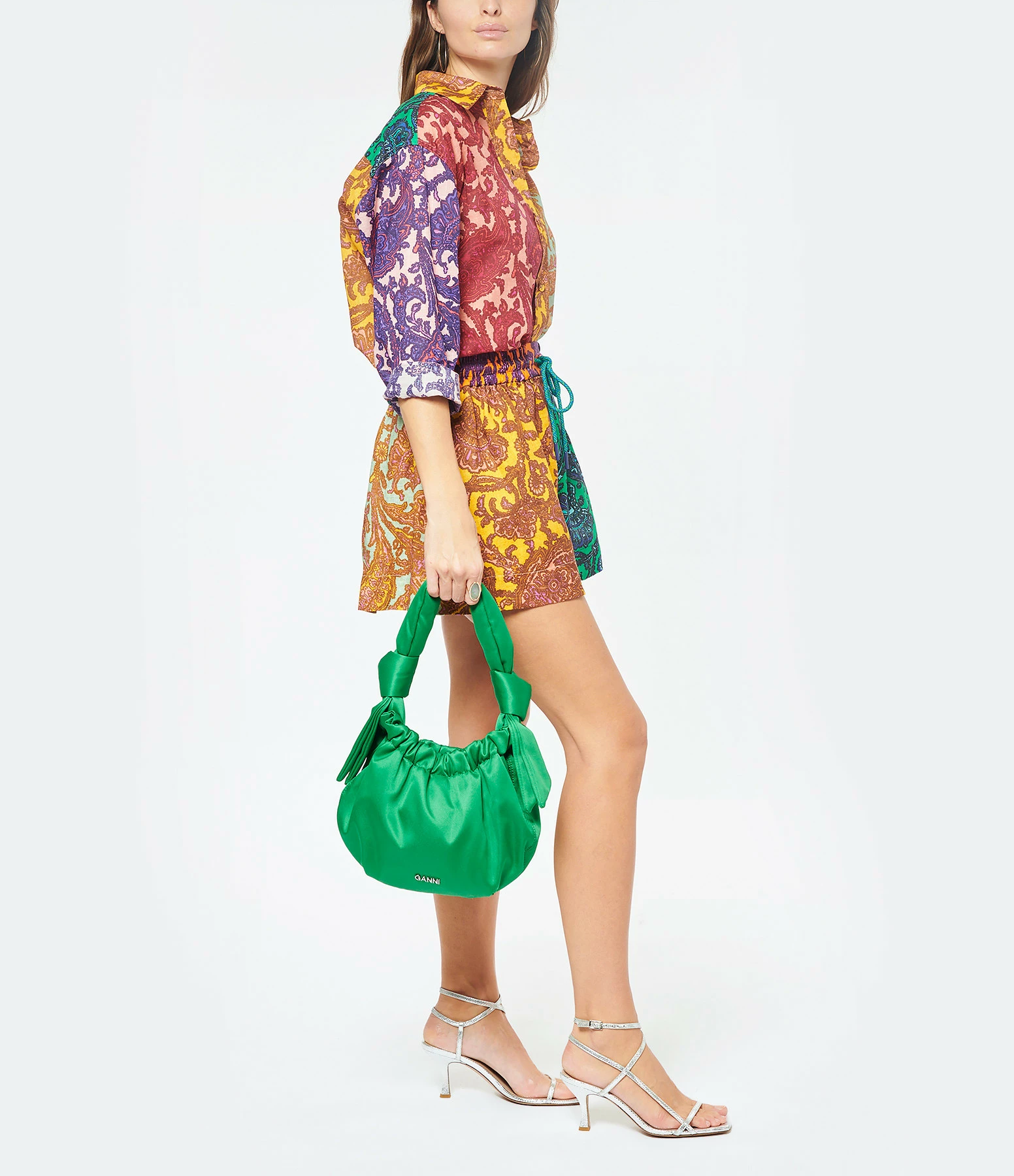 GANNI Sac Hobo Small Recyclé Vert 6 GANNI Sac Hobo Small Recyclé Vert – Image 4