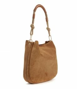 Alternative view of VANESSA BRUNO Sac Hobo Rond Cuir Suédé Ambre