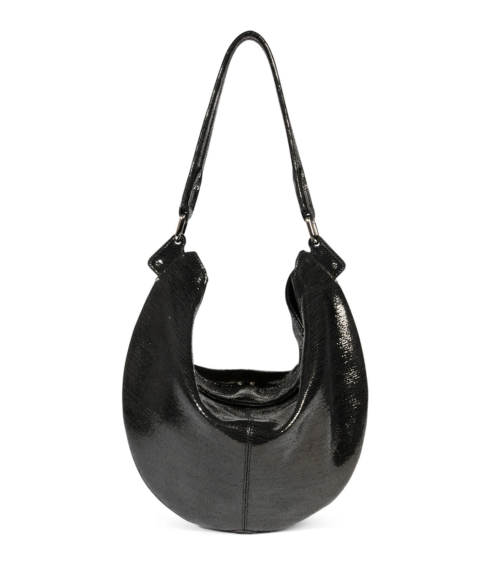 JEROME DREYFUSS Sac Paul Lune Cuir Lamé Noir 3 JEROME DREYFUSS Sac Paul Lune Cuir Lamé Noir