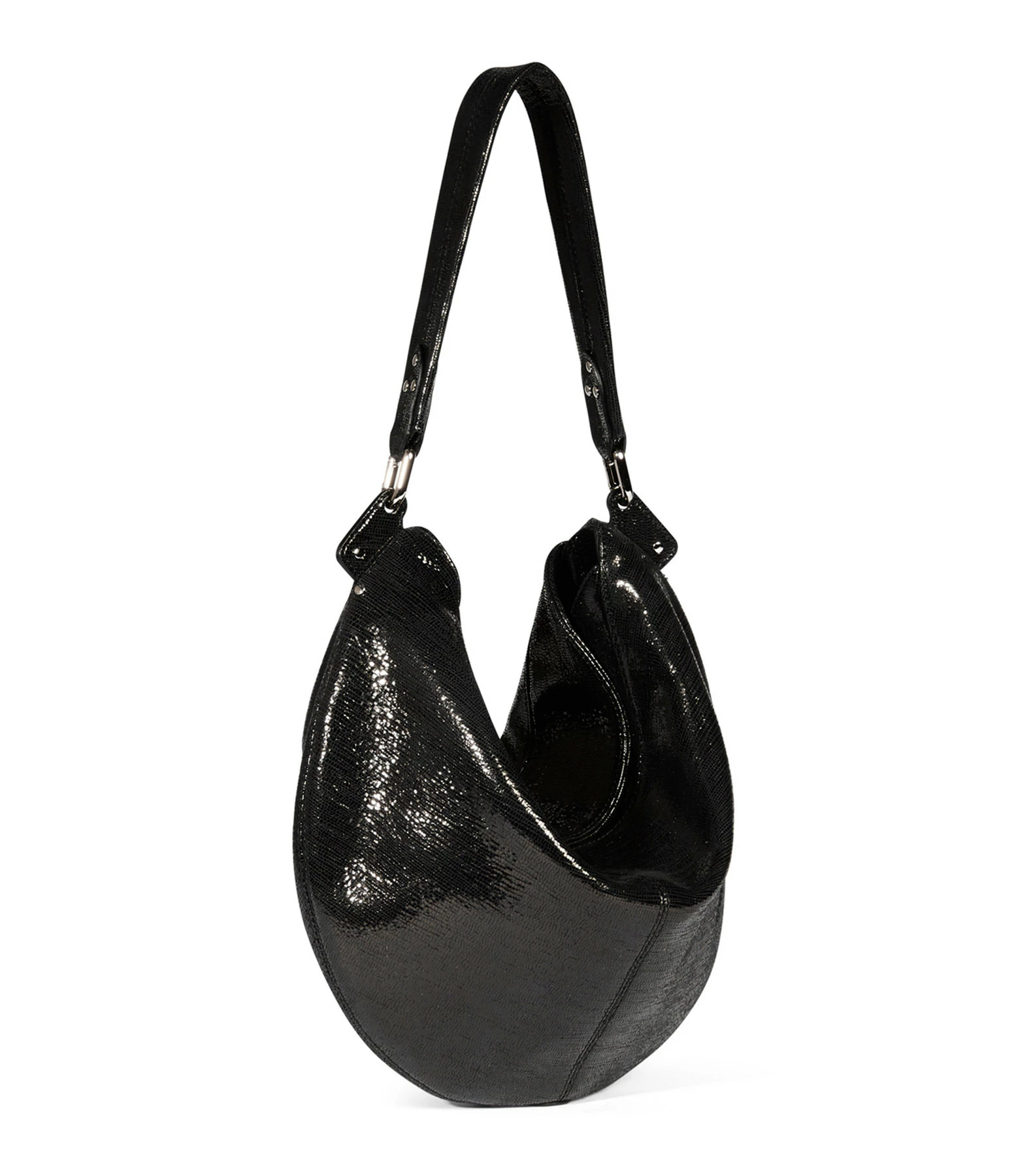 JEROME DREYFUSS Sac Paul Lune Cuir Lamé Noir 4 JEROME DREYFUSS Sac Paul Lune Cuir Lamé Noir – Image 2
