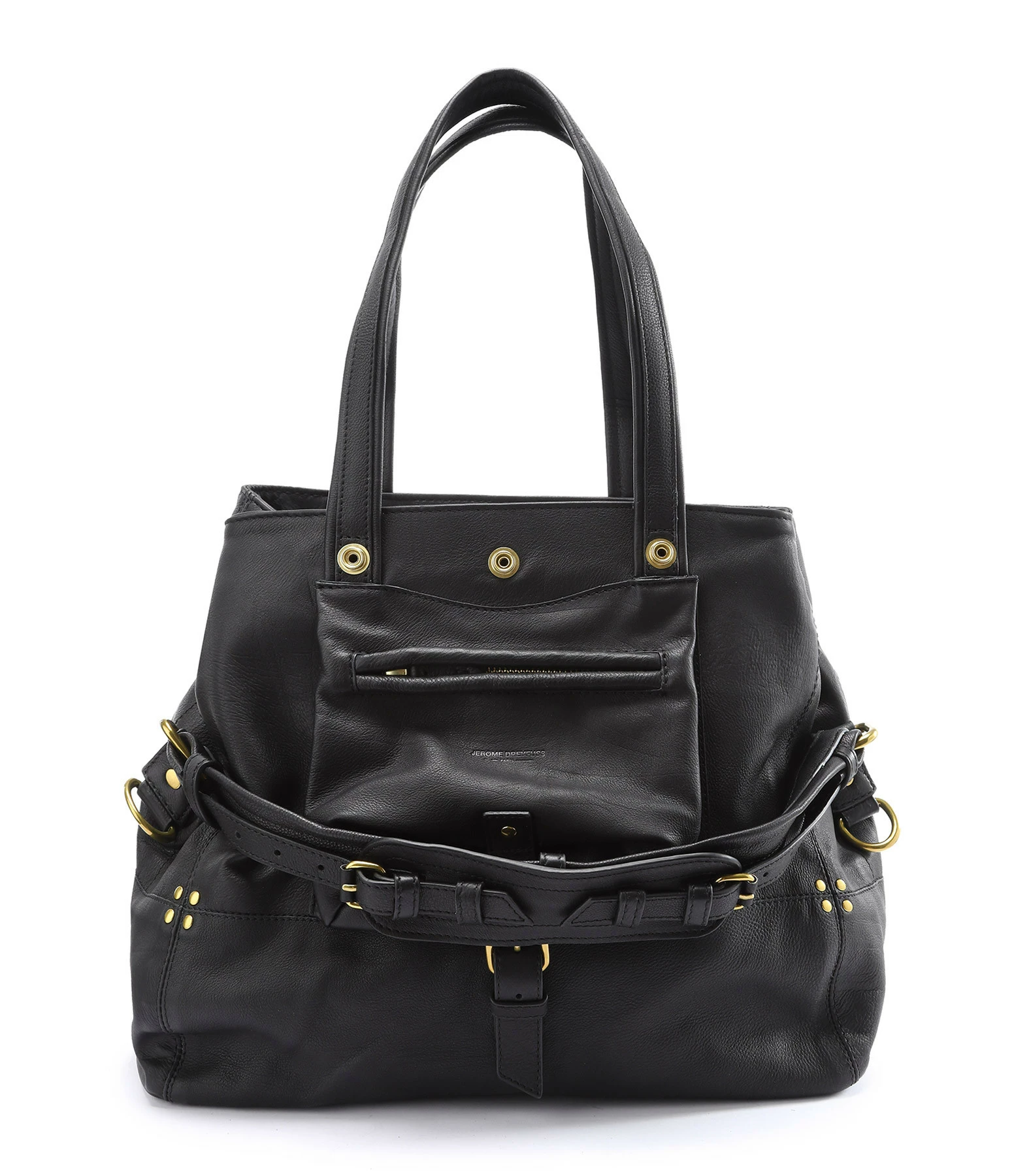 JEROME DREYFUSS Sac Billy M Cuir Grainé Noir Brass 3 JEROME DREYFUSS Sac Billy M Cuir Grainé Noir Brass