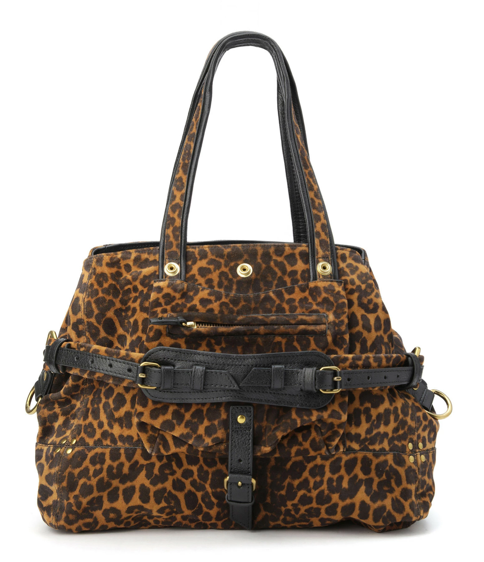 JEROME DREYFUSS Sac Billy M Cuir Suédé Léopard 3 JEROME DREYFUSS Sac Billy M Cuir Suédé Léopard