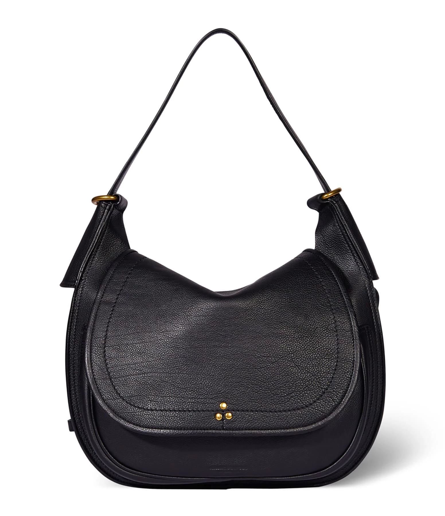 JEROME DREYFUSS Sac Philippe Cuir Grainé Noir Brass 3 JEROME DREYFUSS Sac Philippe Cuir Grainé Noir Brass