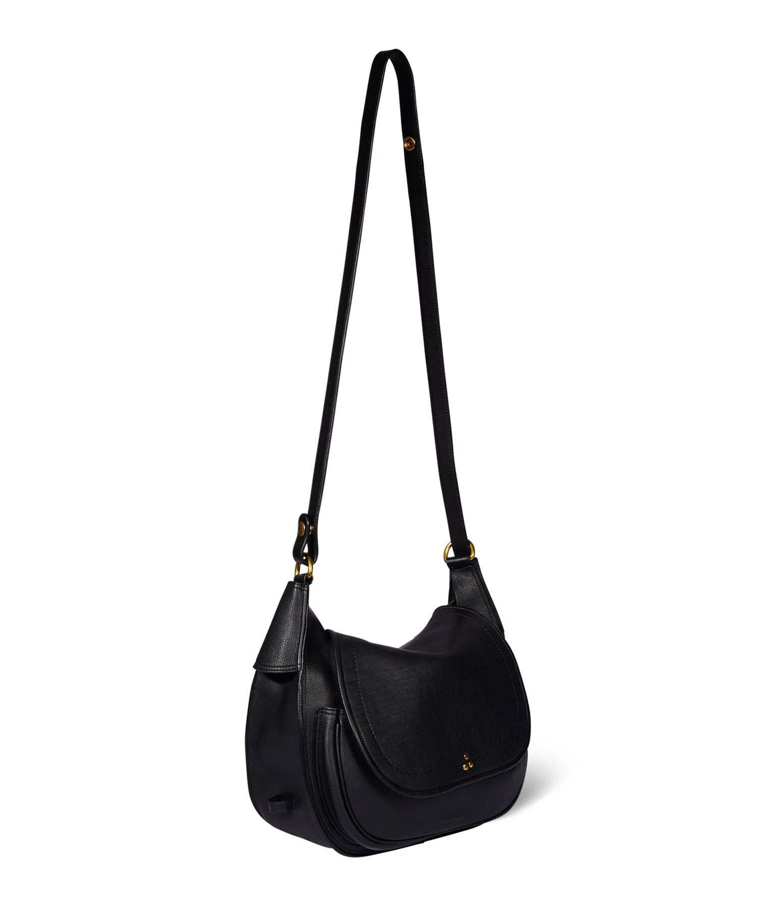 JEROME DREYFUSS Sac Philippe Cuir Grainé Noir Brass 6 JEROME DREYFUSS Sac Philippe Cuir Grainé Noir Brass – Image 4