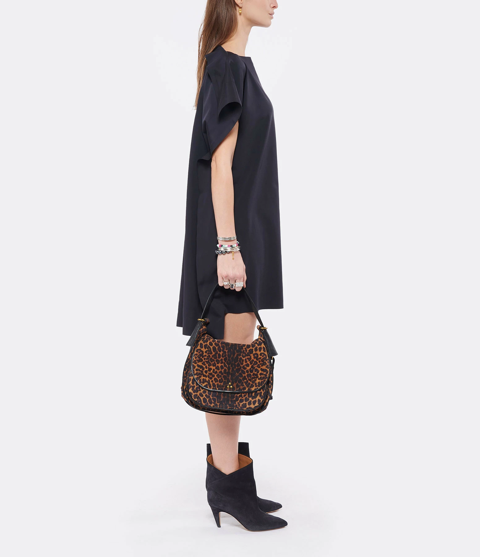 JEROME DREYFUSS Sac Philippe Cuir Suédé Léopard 8 JEROME DREYFUSS Sac Philippe Cuir Suédé Léopard – Image 6