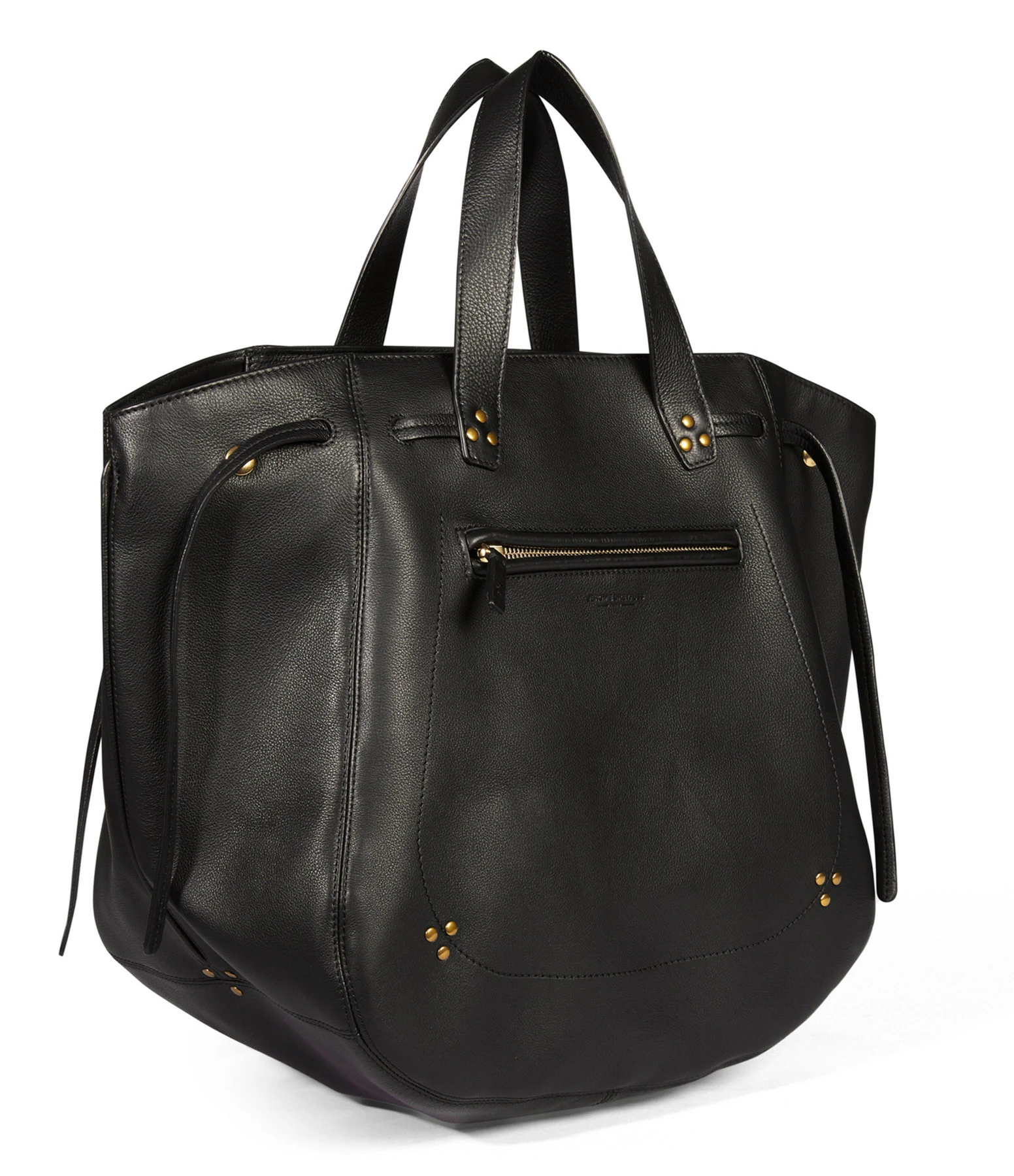 JEROME DREYFUSS Sac Marius Cuir Grainé Noir Brass 4 JEROME DREYFUSS Sac Marius Cuir Grainé Noir Brass – Image 2