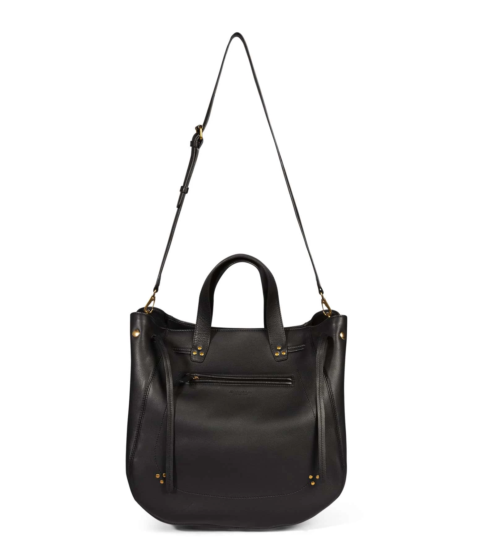 JEROME DREYFUSS Sac Marius Cuir Grainé Noir Brass 5 JEROME DREYFUSS Sac Marius Cuir Grainé Noir Brass – Image 3