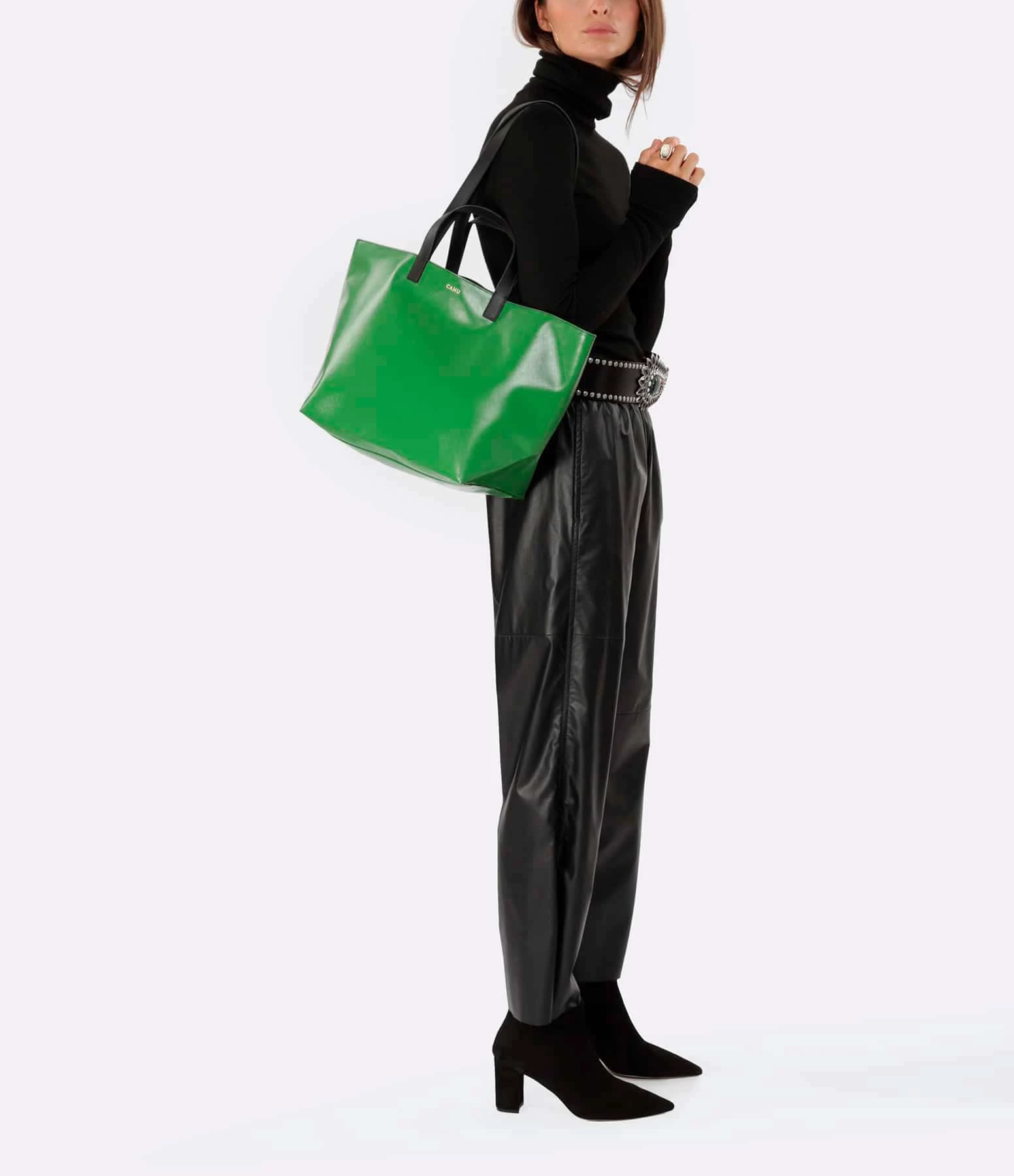 CAHU Cabas Pratique S Toile Vert 9 CAHU Cabas Pratique S Toile Vert – Image 7