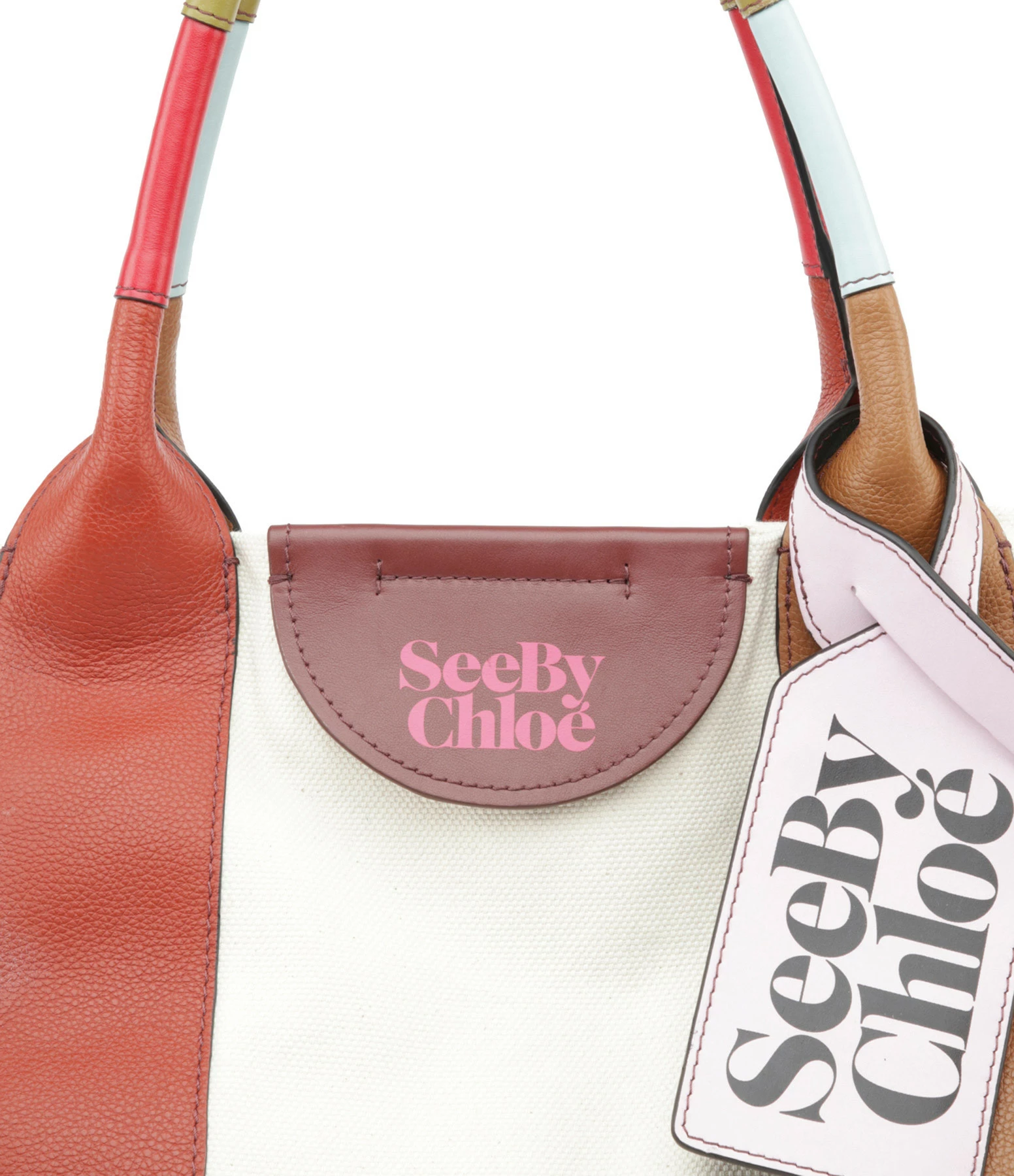 SEE BY CHLOE Cabas Laetizia Toile Cuir Burnt Henna 6 SEE BY CHLOE Cabas Laetizia Toile Cuir Burnt Henna – Image 4