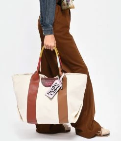 SEE BY CHLOE Cabas Laetizia Toile Cuir Burnt Henna 12 SEE BY CHLOE Cabas Laetizia Toile Cuir Burnt Henna -jerome dreyfuss shop unnamed file 367