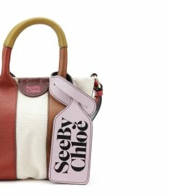 SEE BY CHLOE Mini Cabas Laetizia Toile Cuir Burnt Henna -jerome dreyfuss shop unnamed file 449
