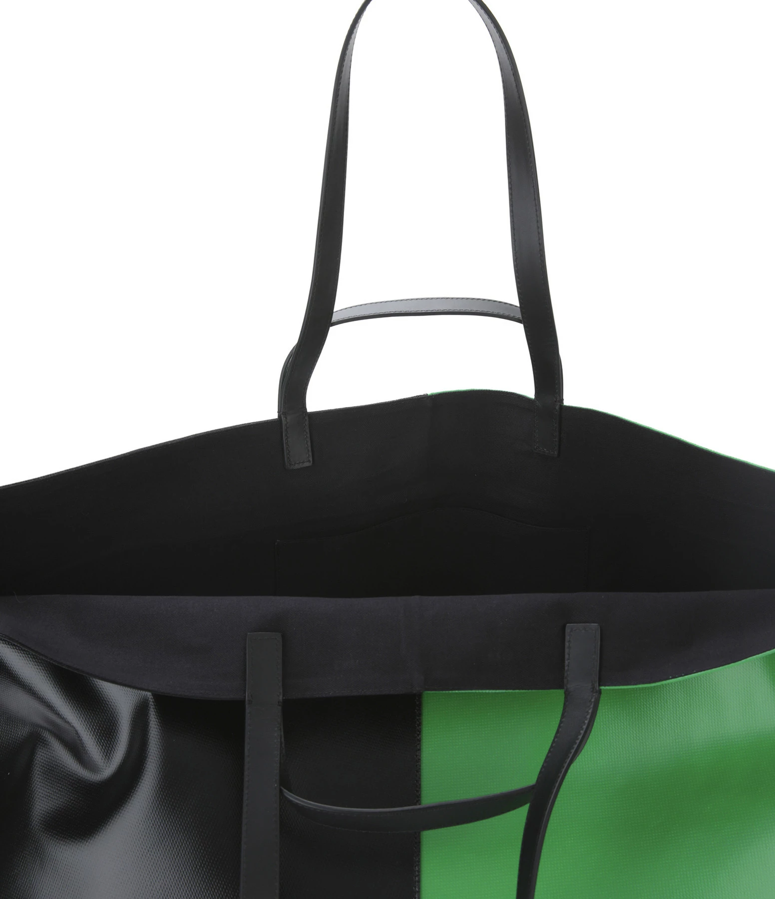 CAHU Cabas Pratique L Toile Noir Vert 5 CAHU Cabas Pratique L Toile Noir Vert – Image 3
