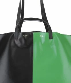 CAHU Cabas Pratique L Toile Noir Vert 11 CAHU Cabas Pratique L Toile Noir Vert -jerome dreyfuss shop unnamed file 455