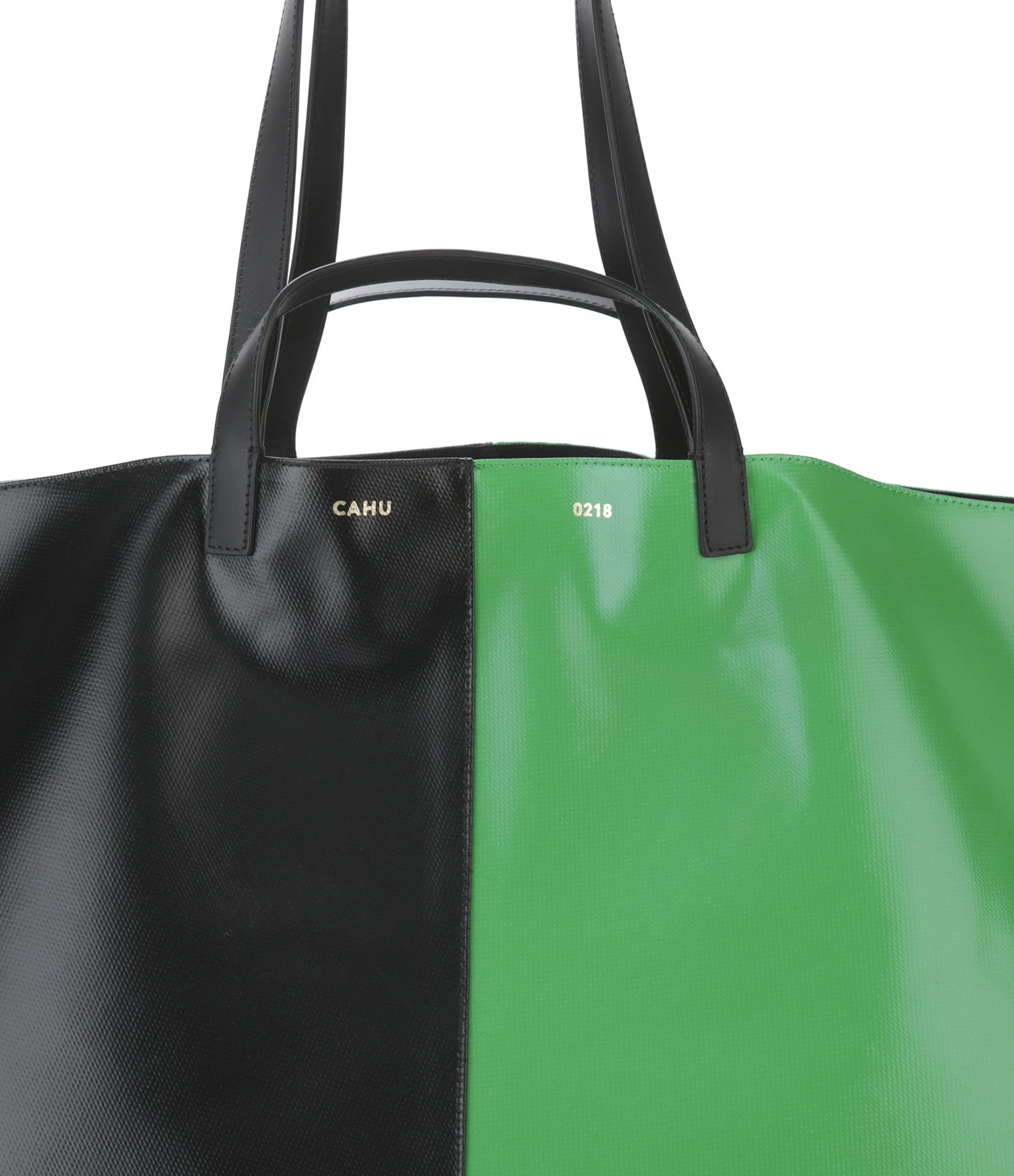 CAHU Cabas Pratique L Toile Noir Vert 6 CAHU Cabas Pratique L Toile Noir Vert – Image 4