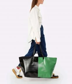 CAHU Cabas Pratique L Toile Noir Vert 13 CAHU Cabas Pratique L Toile Noir Vert -jerome dreyfuss shop unnamed file 457