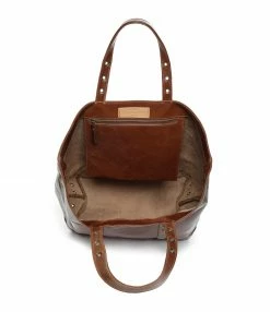 VANESSA BRUNO Cabas M Cuir Vachette Œillets Havane -jerome dreyfuss shop unnamed file 469