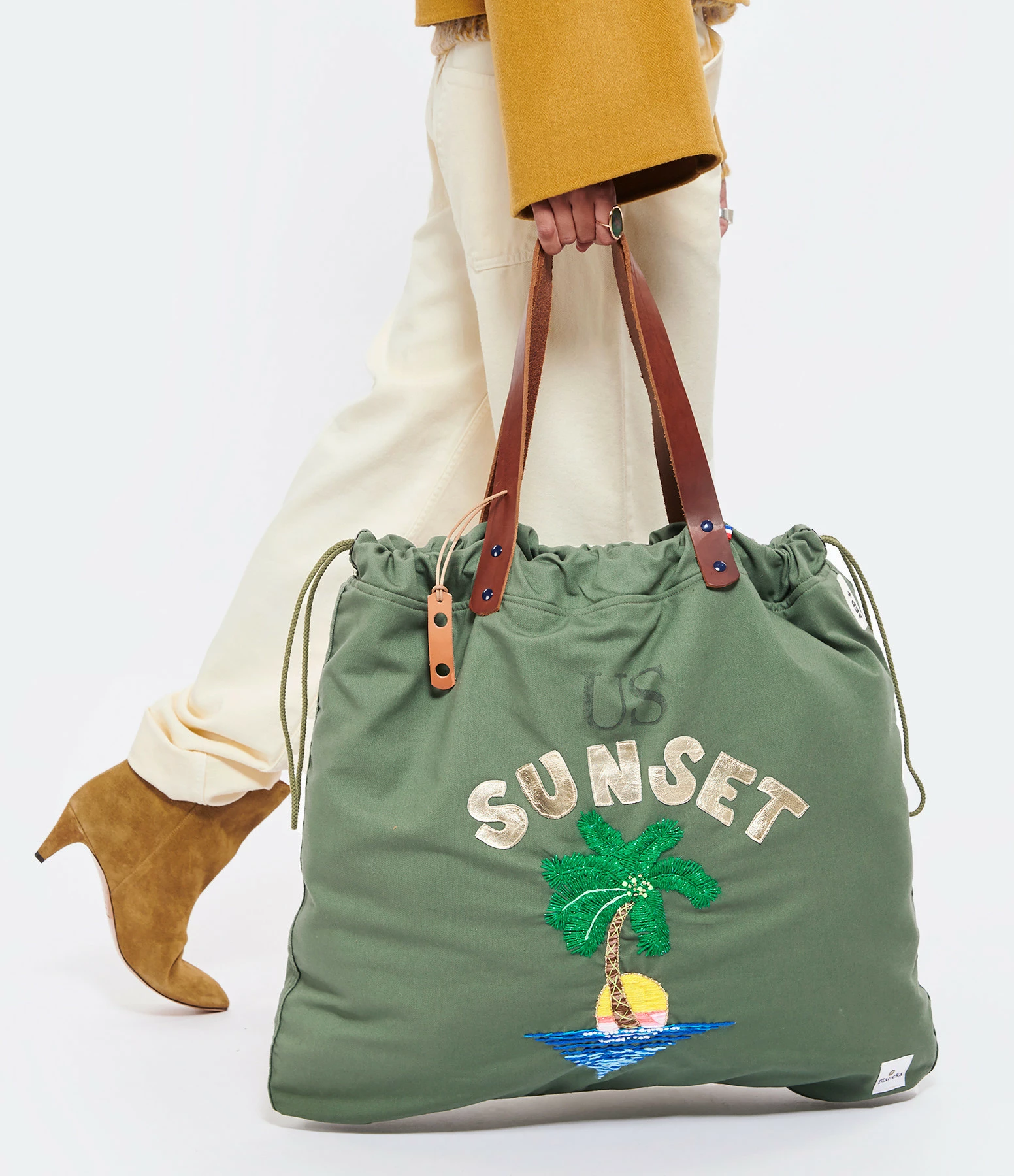AEP + Sac Blancka Sunset Palm Coton Kaki 6 AEP + Sac Blancka Sunset Palm Coton Kaki – Image 4