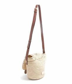 Alternative view of VANESSA BRUNO Panier PM Raphia Cognac