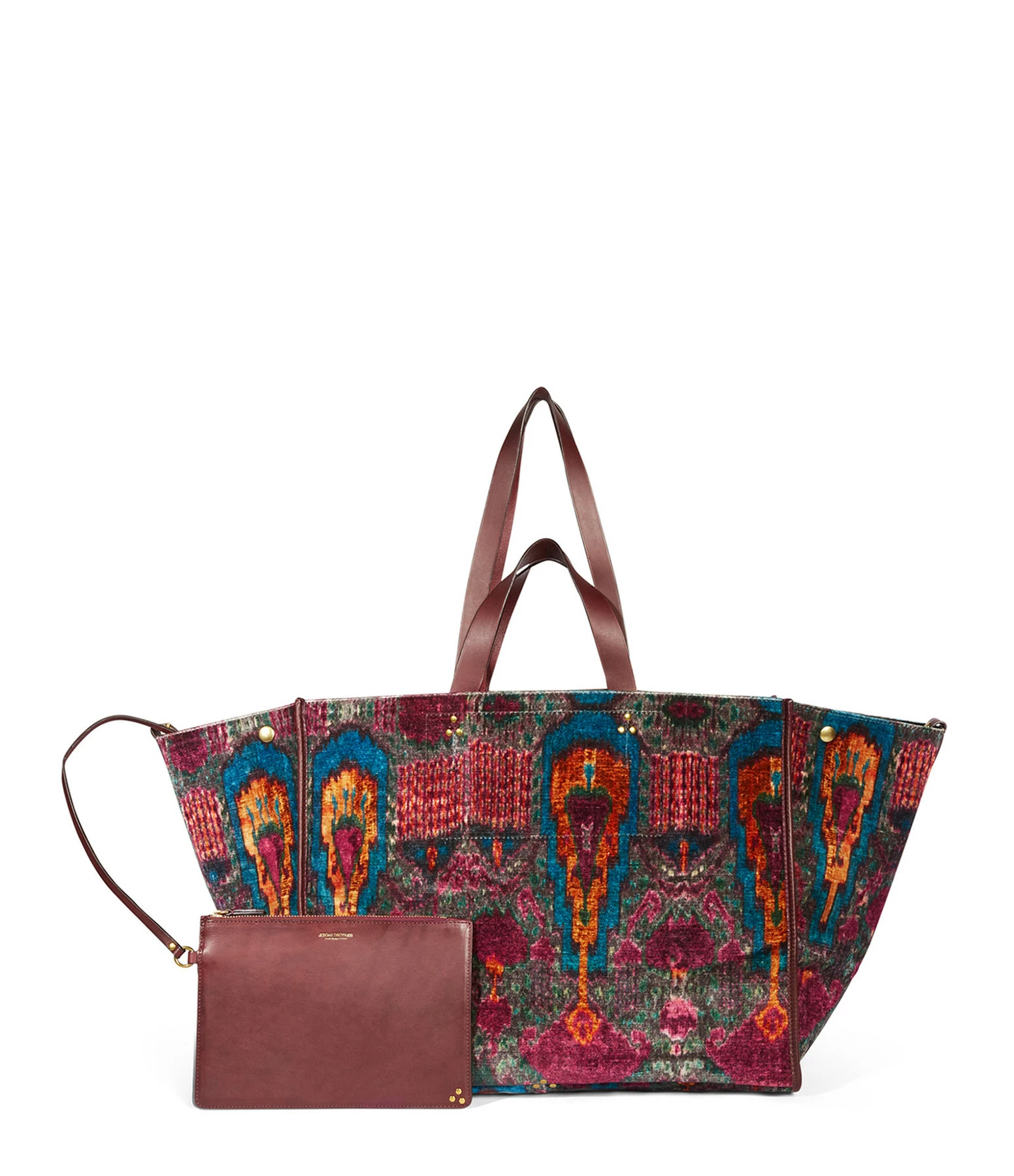 JEROME DREYFUSS Cabas Léon L Velours Imprimé Ikat, Capsule Velours 3 JEROME DREYFUSS Cabas Léon L Velours Imprimé Ikat, Capsule Velours