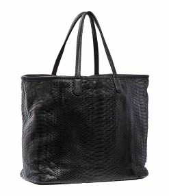 Alternative view of CLARIS VIROT Cabas Marny Python Noir