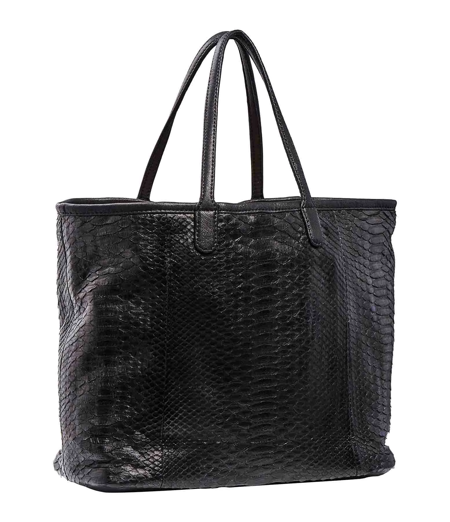 CLARIS VIROT Cabas Marny Python Noir 4 CLARIS VIROT Cabas Marny Python Noir – Image 2