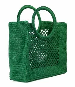 Alternative view of MIZELE Cabas Fish Net Medium Lurex Émeraude