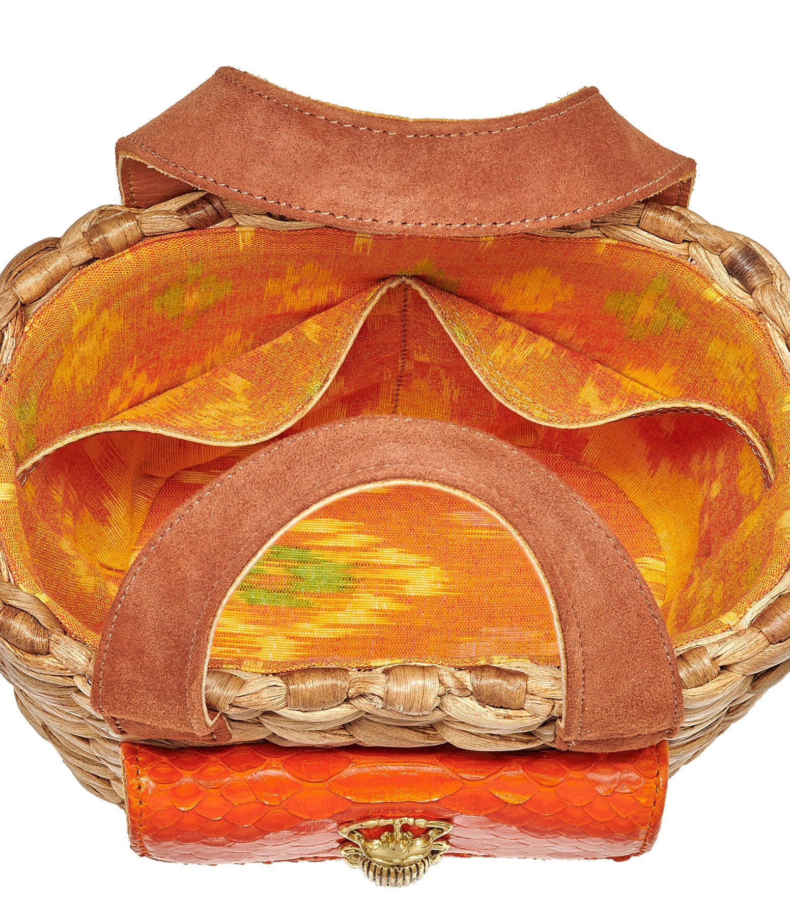 CLARIS VIROT Panier Joe Cuir Orange 4 CLARIS VIROT Panier Joe Cuir Orange – Image 2