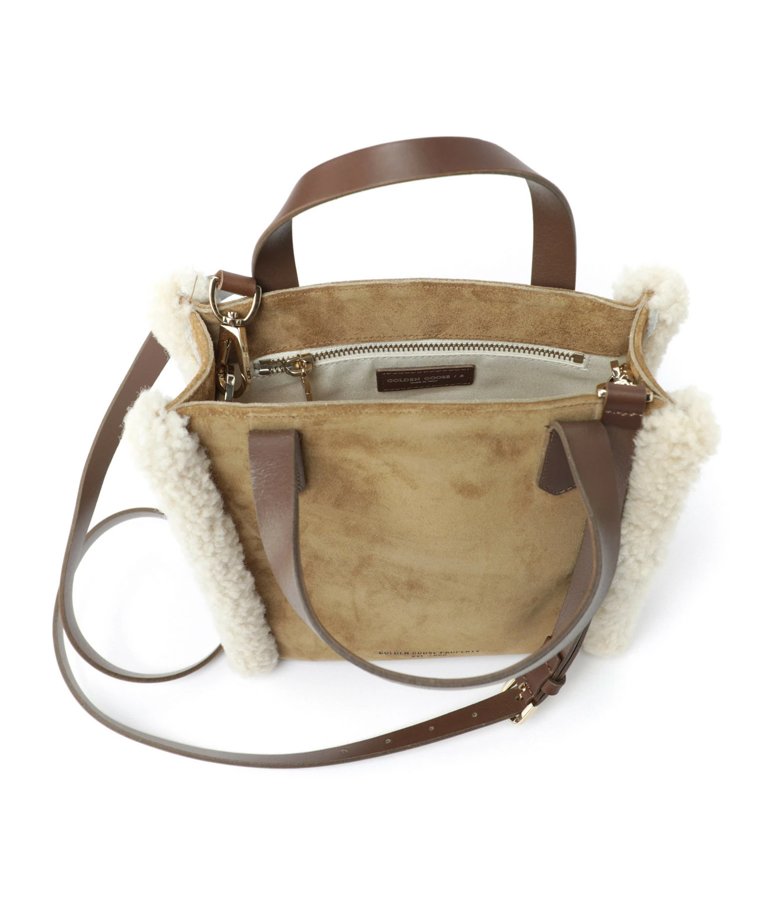 GOLDEN GOOSE Cabas Mini California Cuir Suédé Camel 5 GOLDEN GOOSE Cabas Mini California Cuir Suédé Camel – Image 3