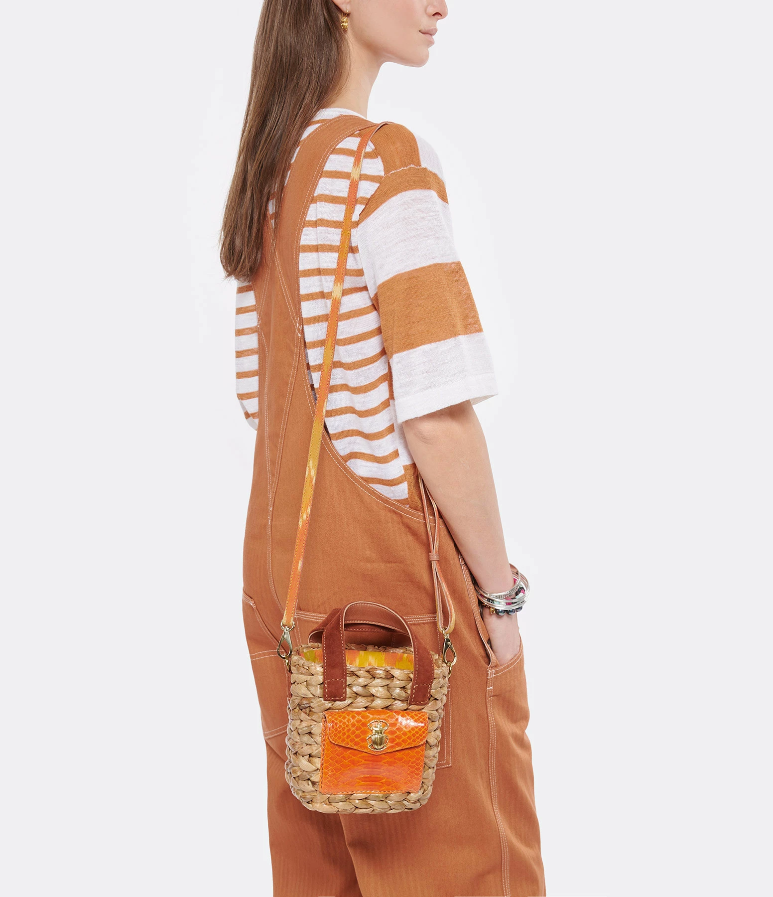 CLARIS VIROT Panier Joe Cuir Orange 8 CLARIS VIROT Panier Joe Cuir Orange – Image 6