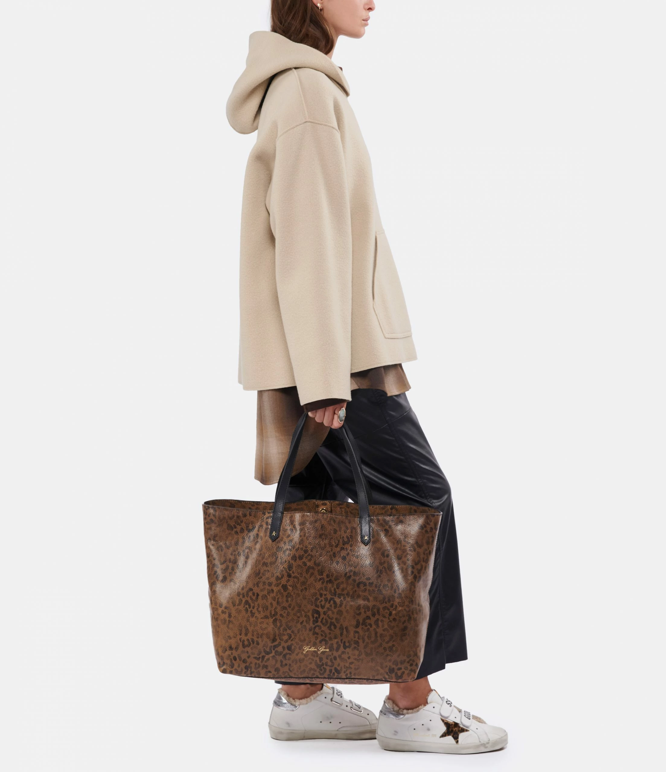 GOLDEN GOOSE Cabas Pasadena Cuir Léopard Marron 8 GOLDEN GOOSE Cabas Pasadena Cuir Léopard Marron – Image 6