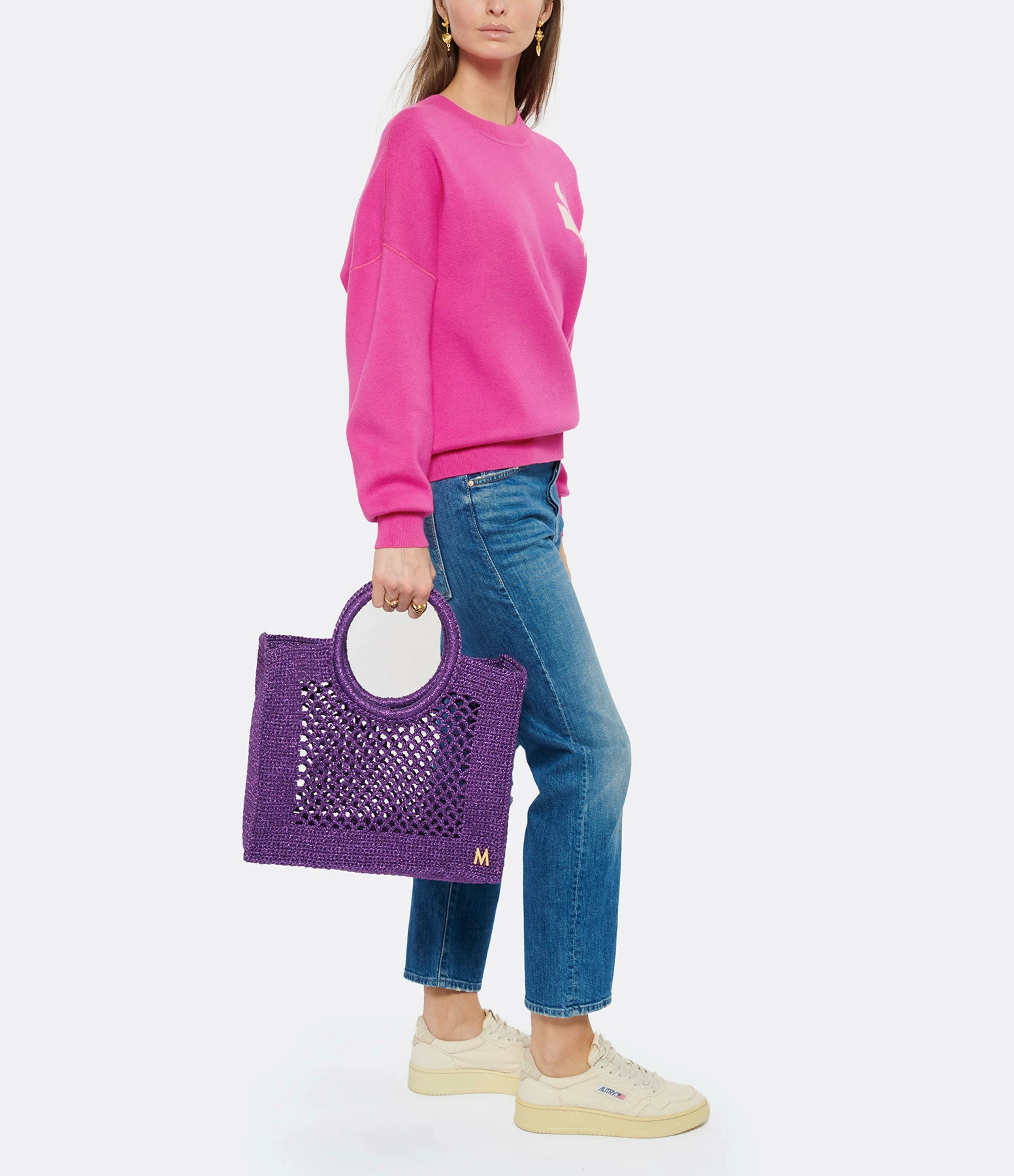 MIZELE Cabas Fish Net Medium Lurex Violet 8 MIZELE Cabas Fish Net Medium Lurex Violet – Image 6