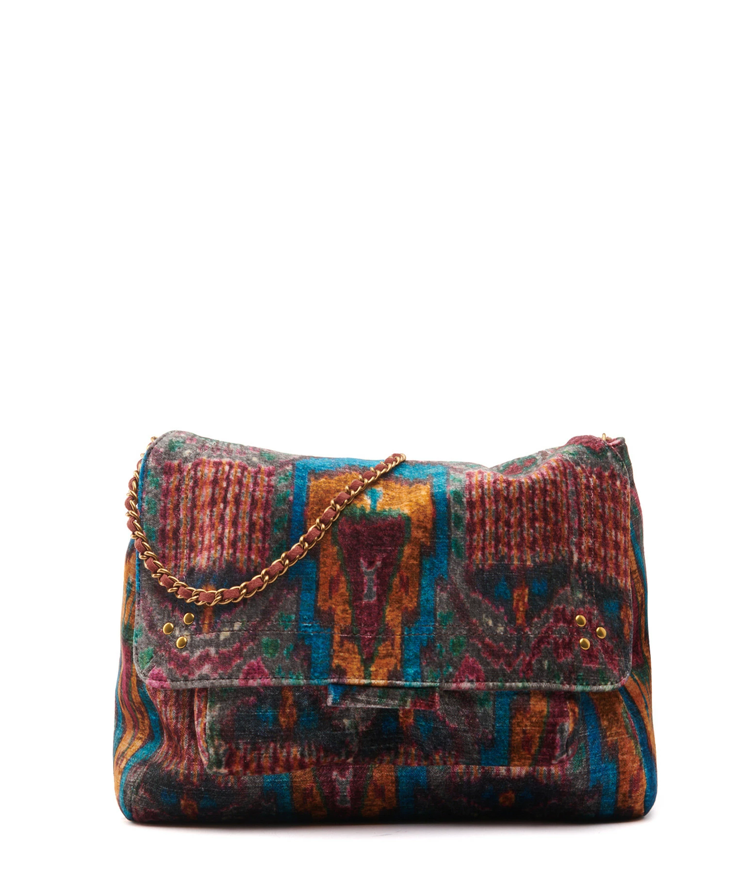 JEROME DREYFUSS Sac Lulu M Velours Imprimé Ikat, Capsule Velours 3 JEROME DREYFUSS Sac Lulu M Velours Imprimé Ikat, Capsule Velours